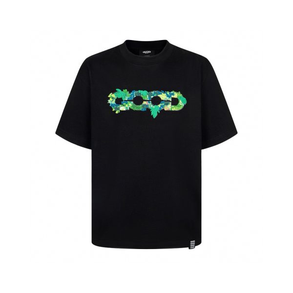High Quality Earth Short Sleeves Green Cotton Embroidered Luxury