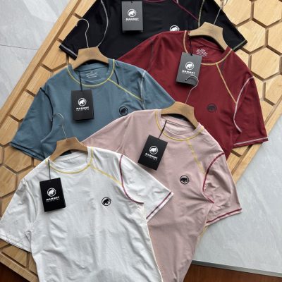 Best Selling Mammut Short Sleeves White Polyester Logo Style