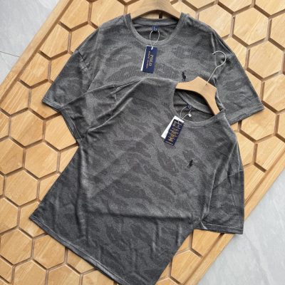 Premium Quality Ralph Lauren T-Shirts Gray Cotton Casual Style