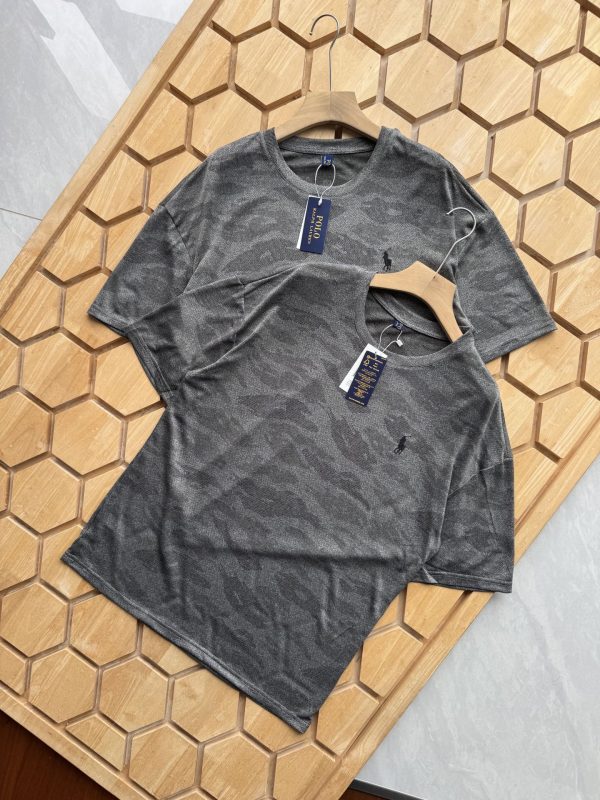 Premium Ralph Lauren T-Shirts Gray Cotton Casual Collection