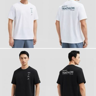 Luxury Descente Short Sleeves Black Cotton Breathable Luxury