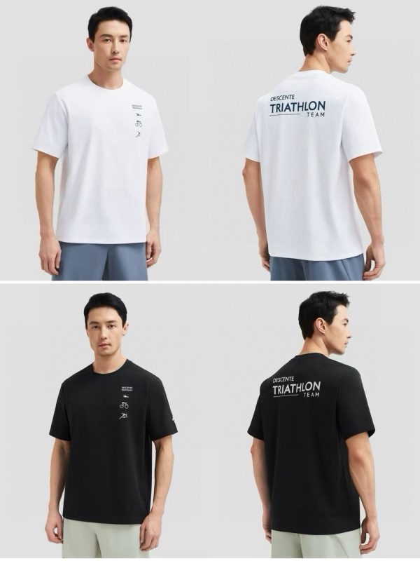 Luxury Descente Short Sleeves Black Cotton Breathable Luxury