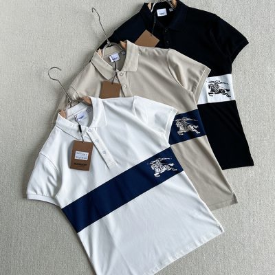 Premium Burberry Short-Sleeved White Cotton Classic Luxury