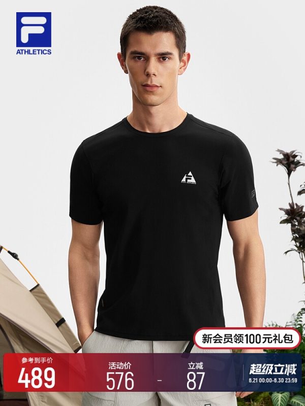 Premium Quality Fila Short Sleeves Black Print Collection