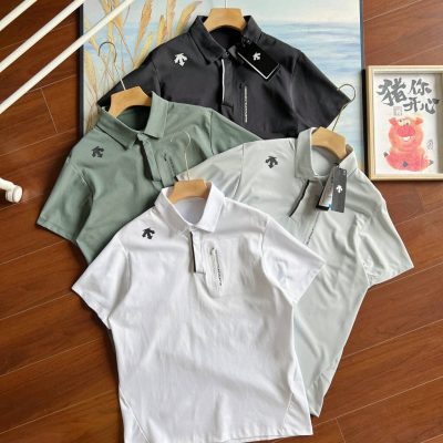 Premium Descente Short-Sleeved White Cotton Breathable Style