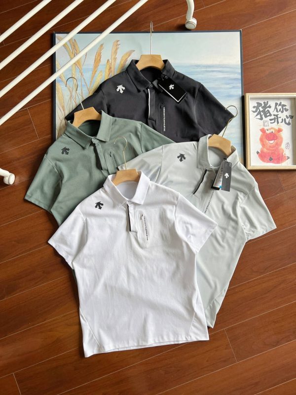 Premium Descente Short-Sleeved White Cotton Breathable Style