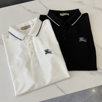 High Quality Burberry Polo Shirt Black Classic Collection