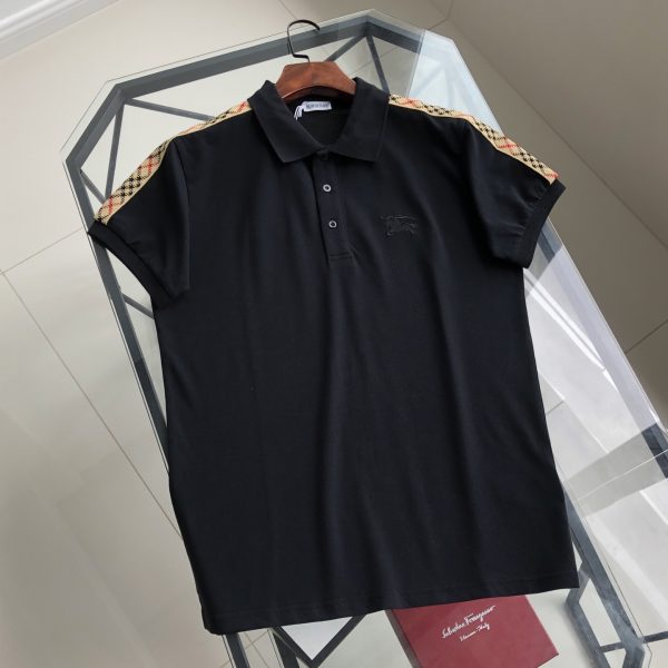 Premium Quality Burberry T-Shirts Black Embroidered Collection
