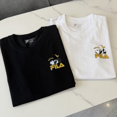 High Quality Fila Short Sleeves Black Logo Style