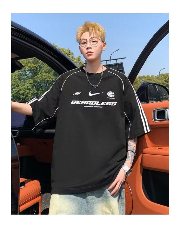 High Quality Nike Short Sleeves White Cotton Print Style