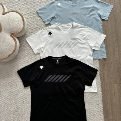 Premium Descente Short Sleeves Black Casual Luxury