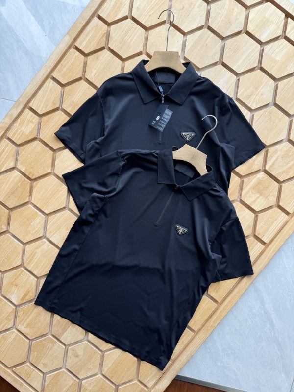 High Quality Prada Short Sleeves Black Nylon Elegant Luxury