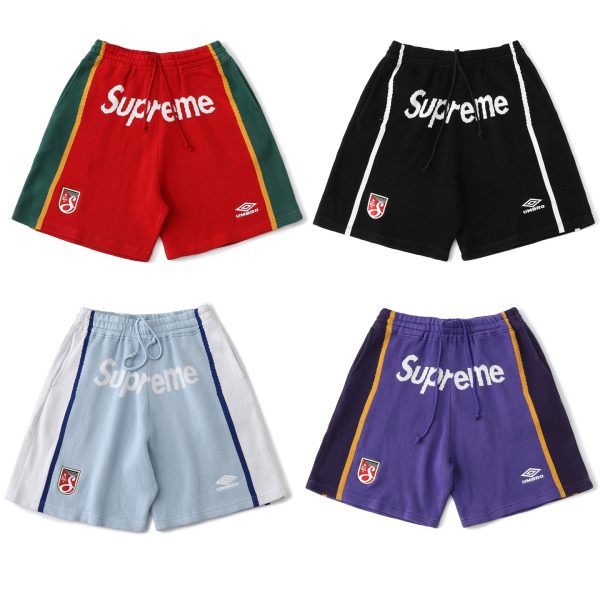 Premium Quality Supreme Shorts Black Knit Patchwork Style