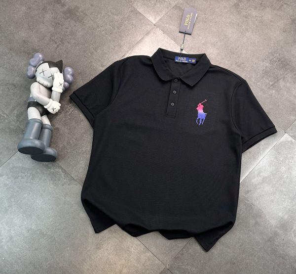 Luxury Ralph Lauren Short-Sleeved Shirts Black Knit Gradient Luxury