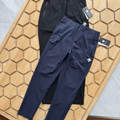 High Quality Descente Casual Pants Black Breathable Style