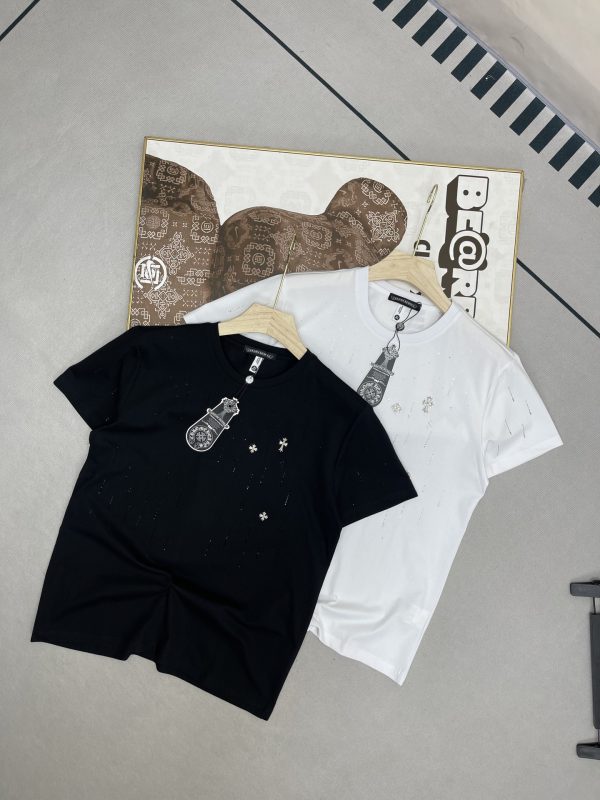 Premium Chrome Hearts Short Sleeves White Cotton Classic Luxury