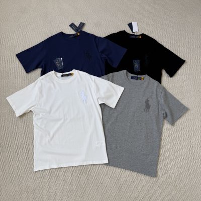 Premium Ralph Lauren Short Sleeves Black Cotton Logo Collection
