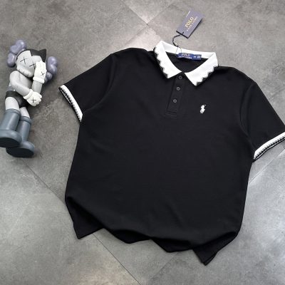 Best Selling Ralph Lauren Short-Sleeved Shirts Black Knit Chic Collection