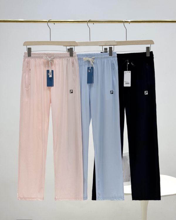 Premium Quality Fila Casual Pants Black Silk Casual Luxury