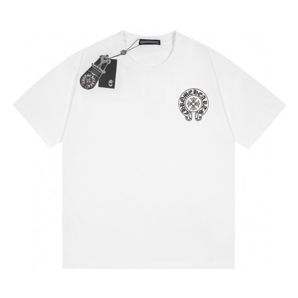 Best Selling Chrome Hearts Short Sleeves Black Cotton Print Luxury