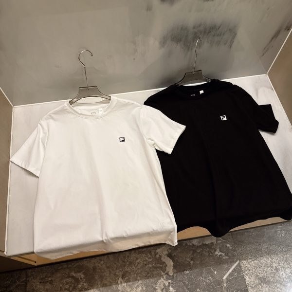 Luxury Fila Short Sleeves Black Silk Casual Collection