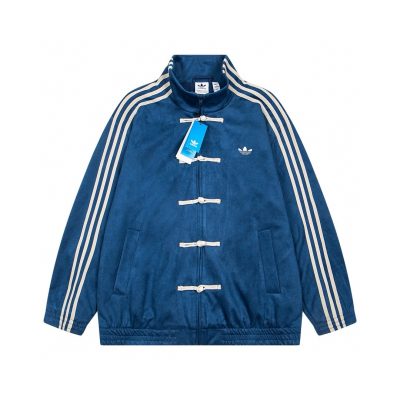 High Quality Adidas Coats Blue Suede Classic Style
