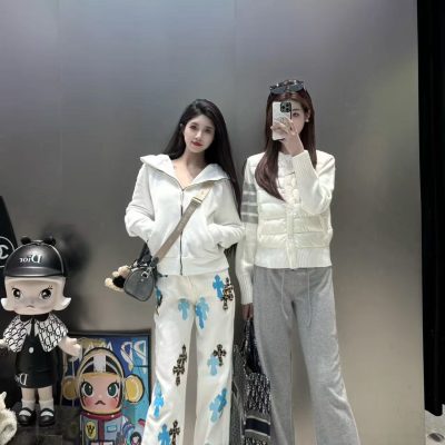 Premium Chrome Hearts Jeans White Leather Print Collection