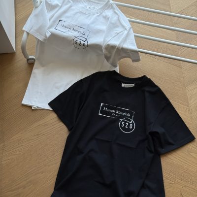 Premium Margiela Short Sleeves Black Cotton Print Style