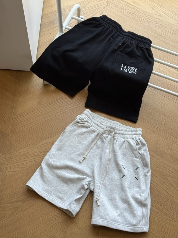 High Quality Margiela Shorts Black Cotton Embroidered Luxury