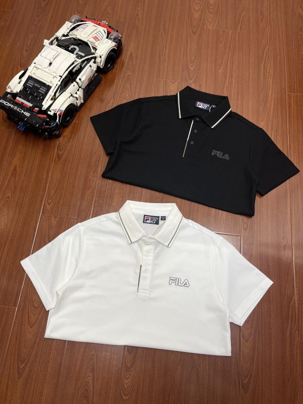 High Quality Fila Polo Shirt Black Cotton Casual Collection