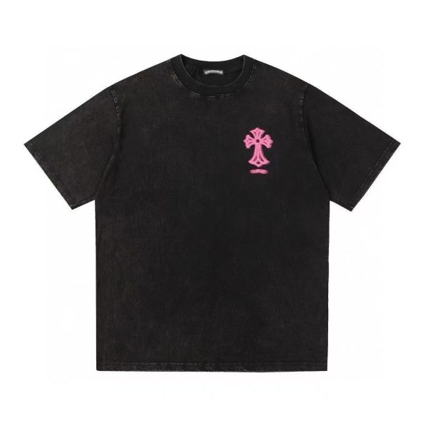 Premium Chrome Hearts Short Sleeves Black Cotton Logo Collection