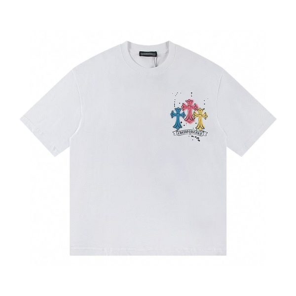 High Quality Chrome Hearts Short Sleeves Black Cotton Streetwear Luxury