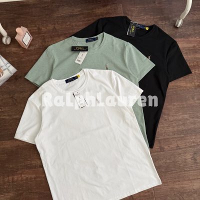 Luxury Ralph Lauren Short Sleeves Black Cotton Embroidered Luxury