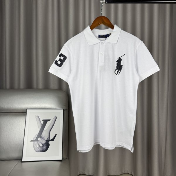 Best Selling Ralph Lauren Short-Sleeved Shirts White Cotton Classic Style