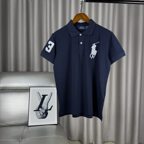 Premium Quality Ralph Lauren Short-Sleeved Shirts Navy Cotton Classic Collection