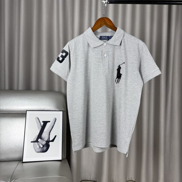 High Quality Ralph Lauren Short-Sleeved Shirts Gray Cotton Classic Collection