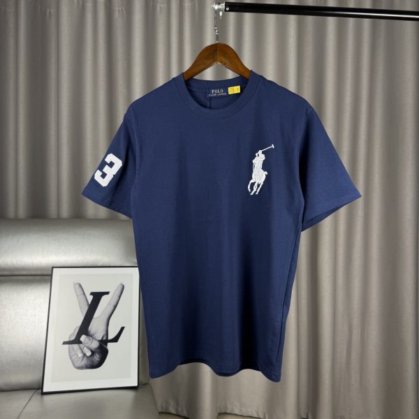 Luxury Ralph Lauren Short Sleeves Navy Cotton Classic Style