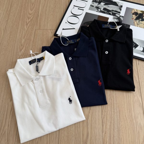 High Quality Ralph Lauren Polo Shirt Black Cotton Embroidered Luxury