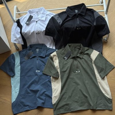 Luxury Oakley Short Sleeves Black Patchwork Luxury