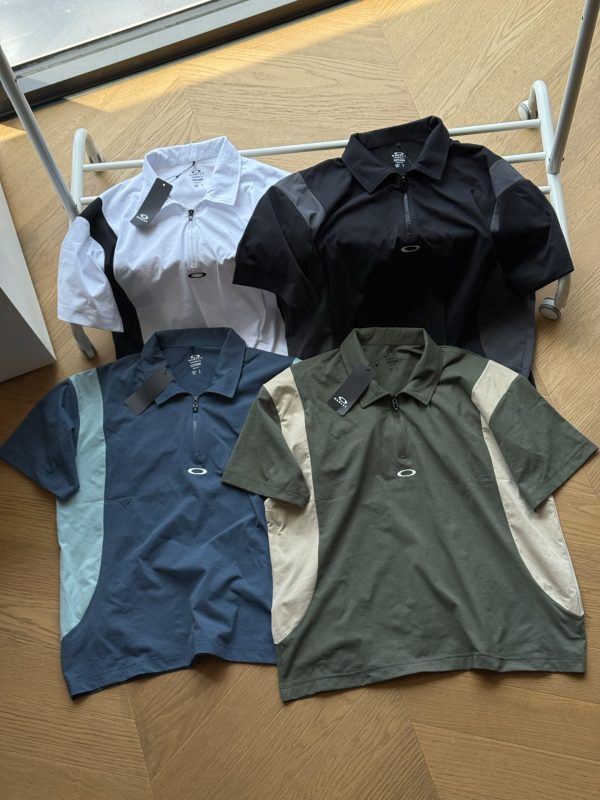 Luxury Oakley Short Sleeves Black Patchwork Luxury