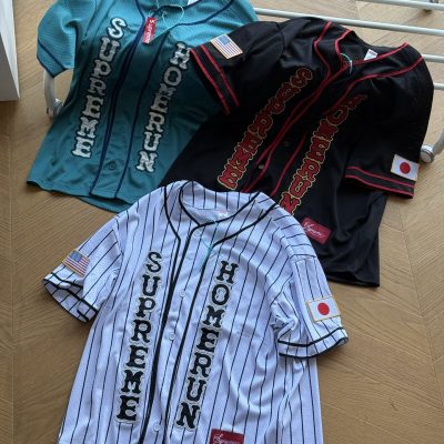Premium Quality Supreme Short Sleeves Black Jersey Logo Luxury