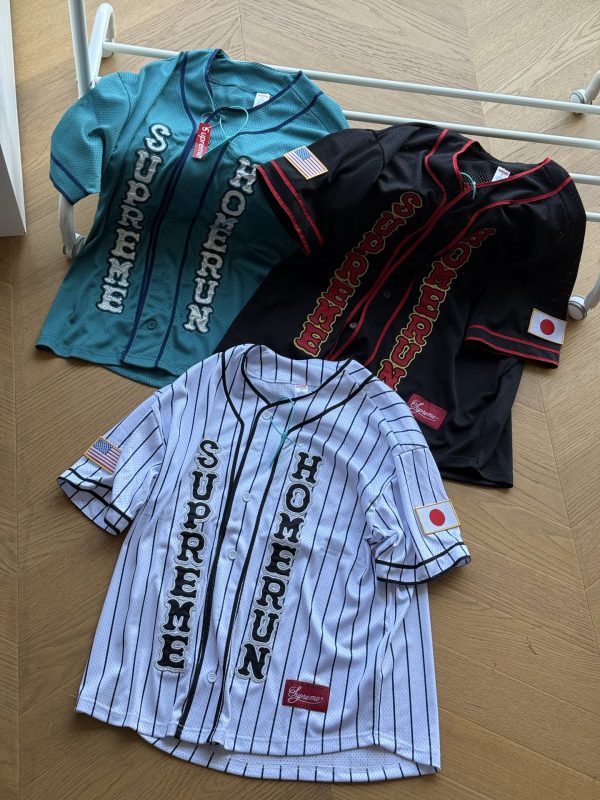 Premium Quality Supreme Short Sleeves Black Jersey Logo Luxury