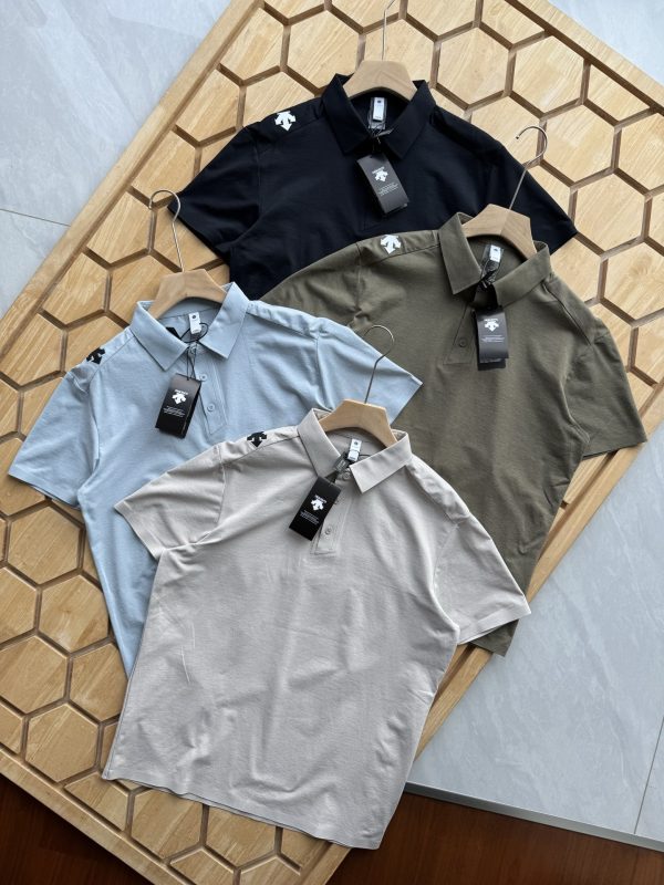 High Quality Descente Polo Shirt Black Breathable Luxury