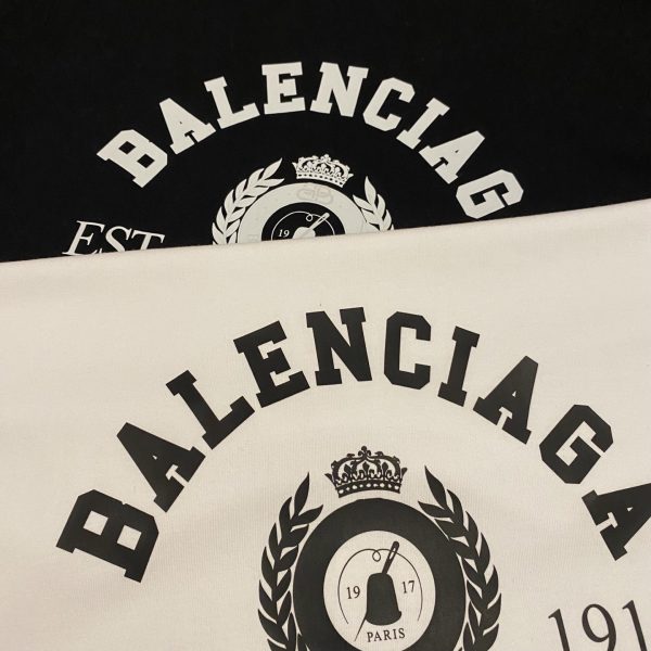 Premium Quality Balenciaga Short Sleeves Black Cotton Classic Style