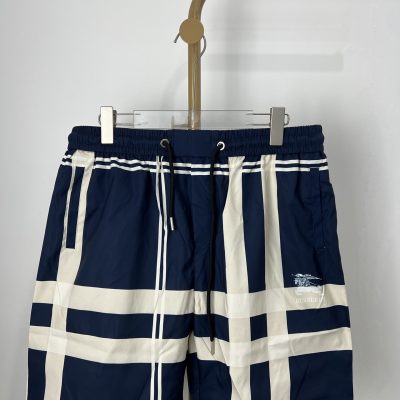 Luxury Burberry Shorts Navy Polyester Casual Style