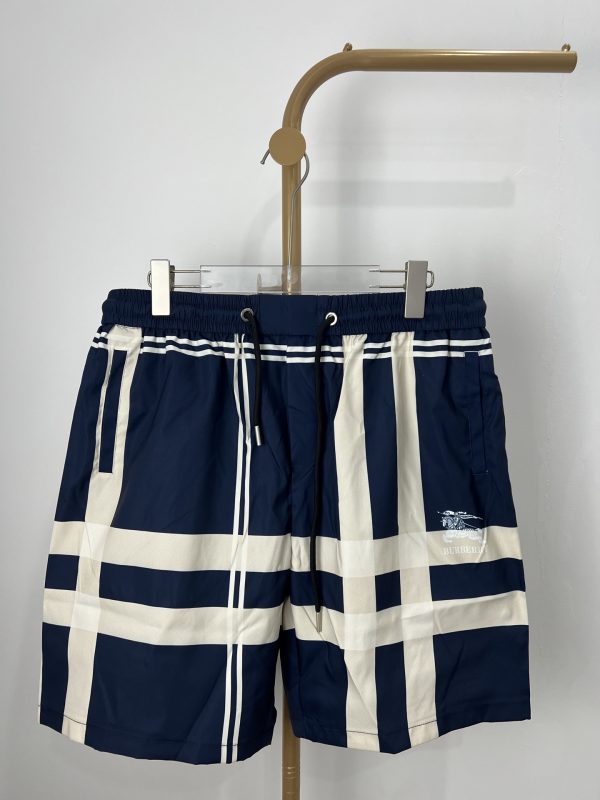 Luxury Burberry Shorts Navy Polyester Casual Style