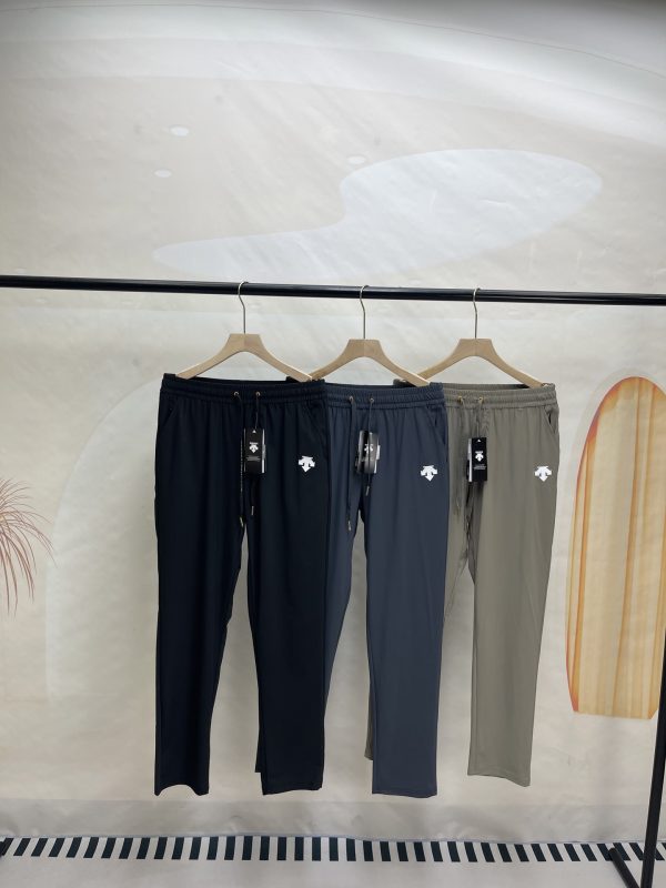 Premium Quality Descente Pants Black Linen Classic Luxury