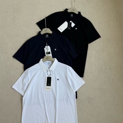 High Quality Lululemon Short Sleeves White Spandex Striped Collection