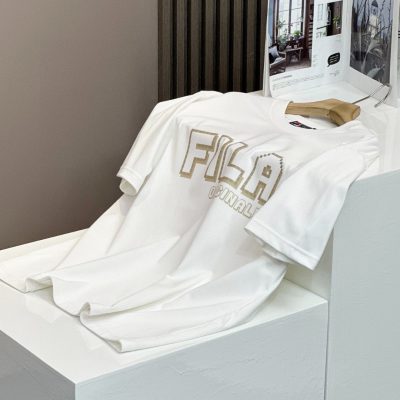 Premium Fila Short Sleeves Black Cotton Print Style