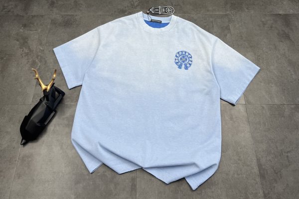 Premium Chrome Hearts Short Sleeves Sky Cotton Washed Style